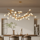 Branch Chandelier  Organic Glass Flower LED Design - Detailed view
