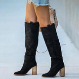 Urban Western Boots  Gray Suede Block Heel Design - Product detail 5