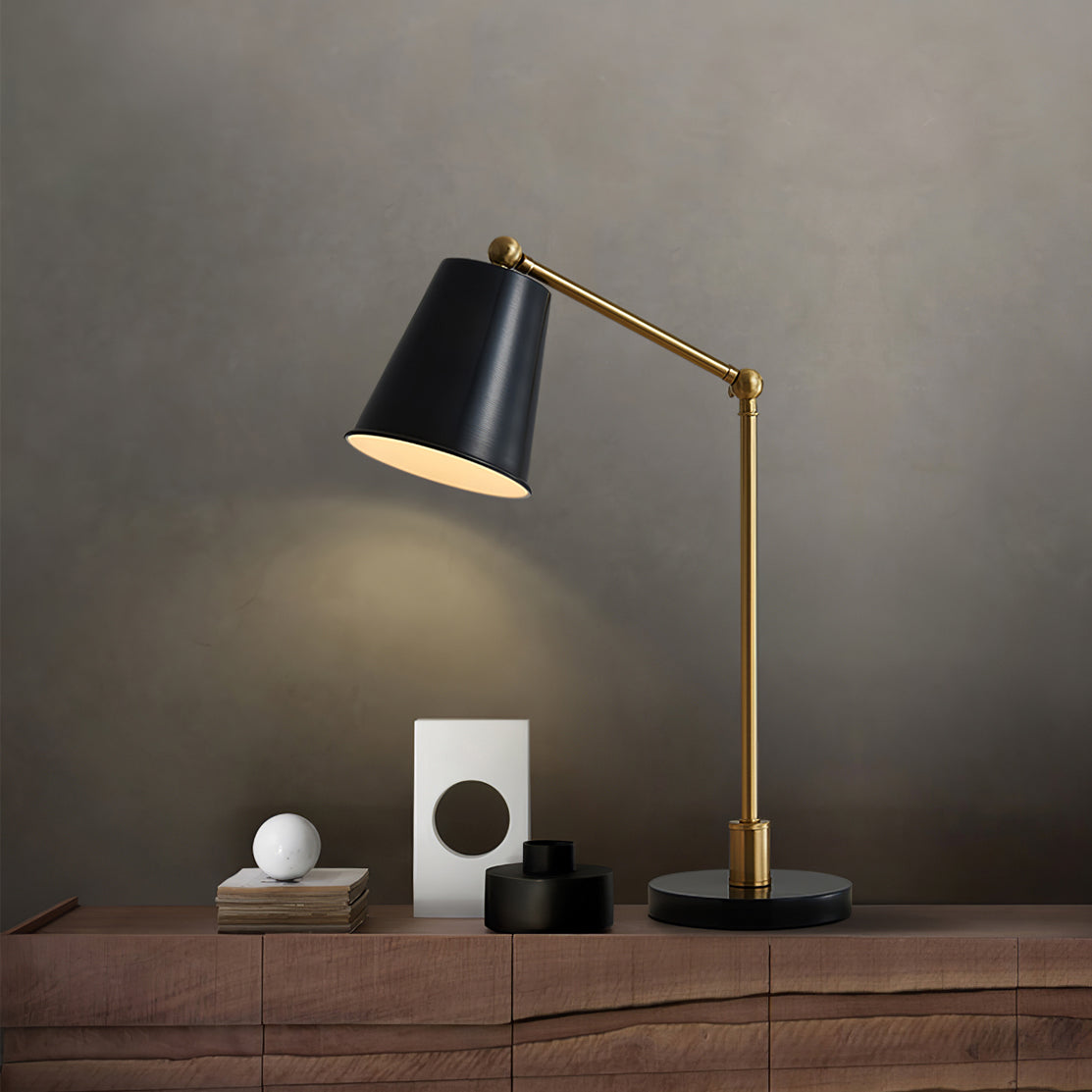 Modern Task Desk Lamp  Brass and Black Metal Design - Product detail 13