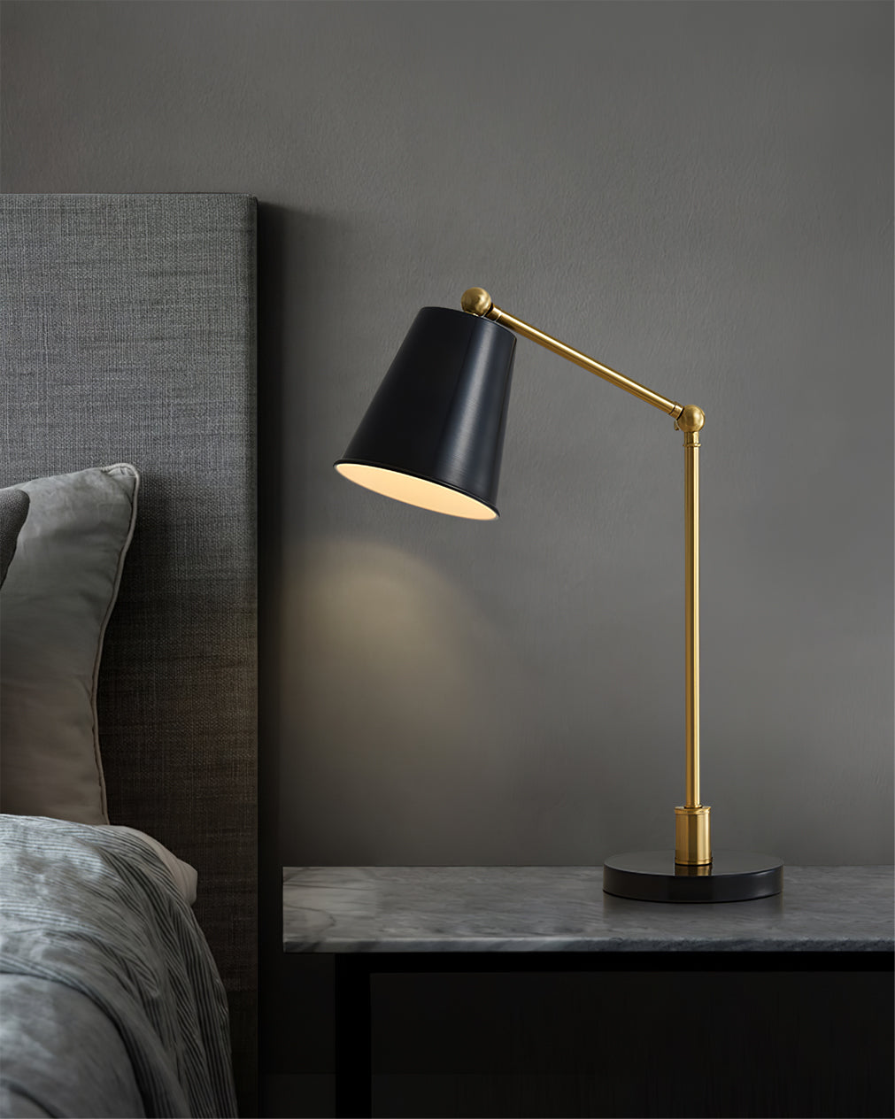 Modern Task Desk Lamp  Brass and Black Metal Design - Product detail 9