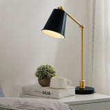 Modern Task Desk Lamp  Brass and Black Metal Design - Detailed view