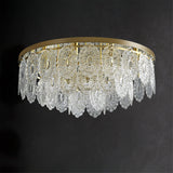 Crystal Ceiling Light  Copper Frame Glass Droplets - Detailed view