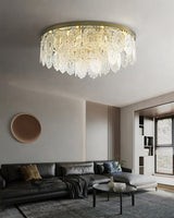 Crystal Ceiling Light  Copper Frame Glass Droplets - Product detail 7