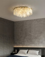 Crystal Ceiling Light  Copper Frame Glass Droplets - Product detail 4