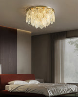 Crystal Ceiling Light  Copper Frame Glass Droplets - Product detail 6