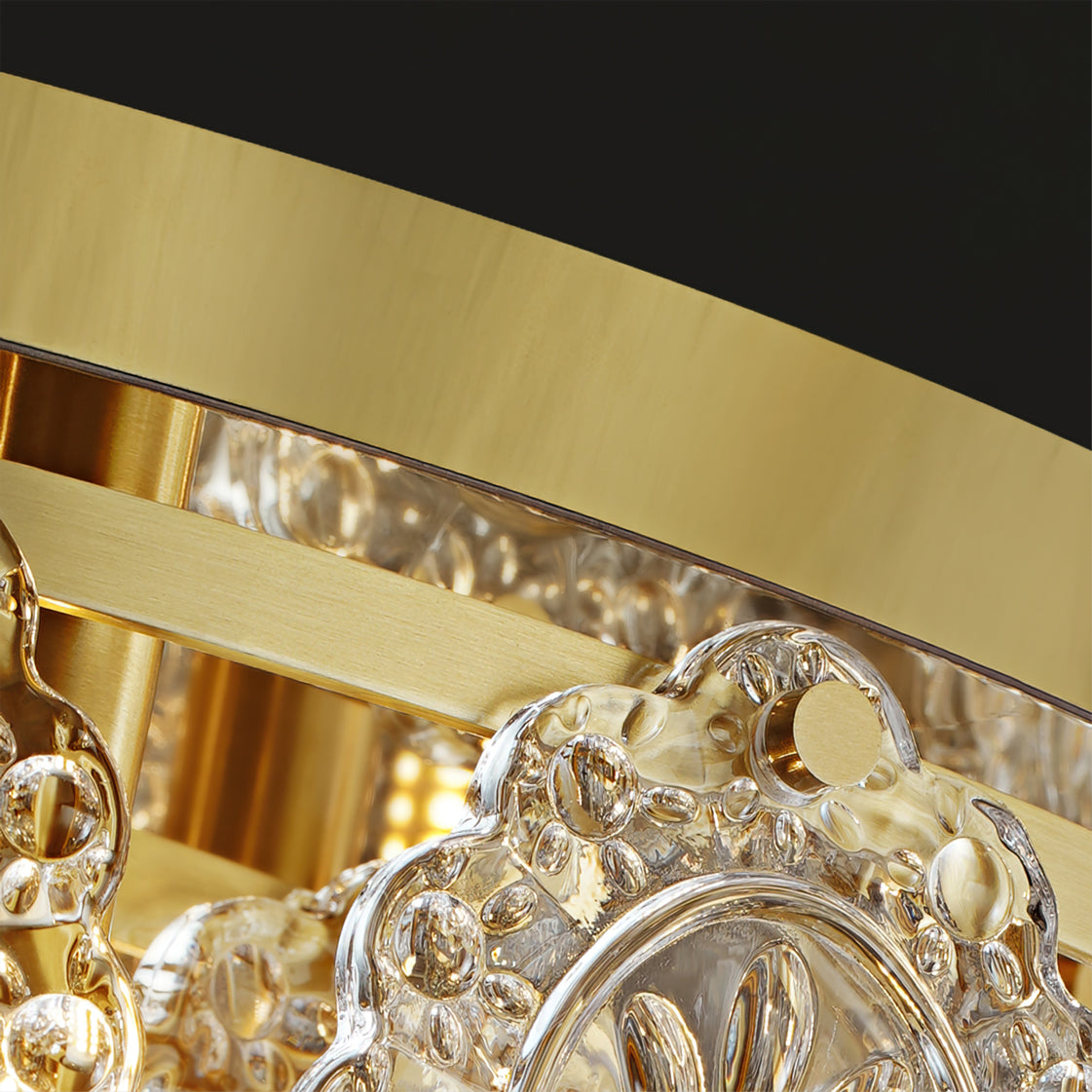 Crystal Ceiling Light  Copper Frame Glass Droplets - Product detail 8