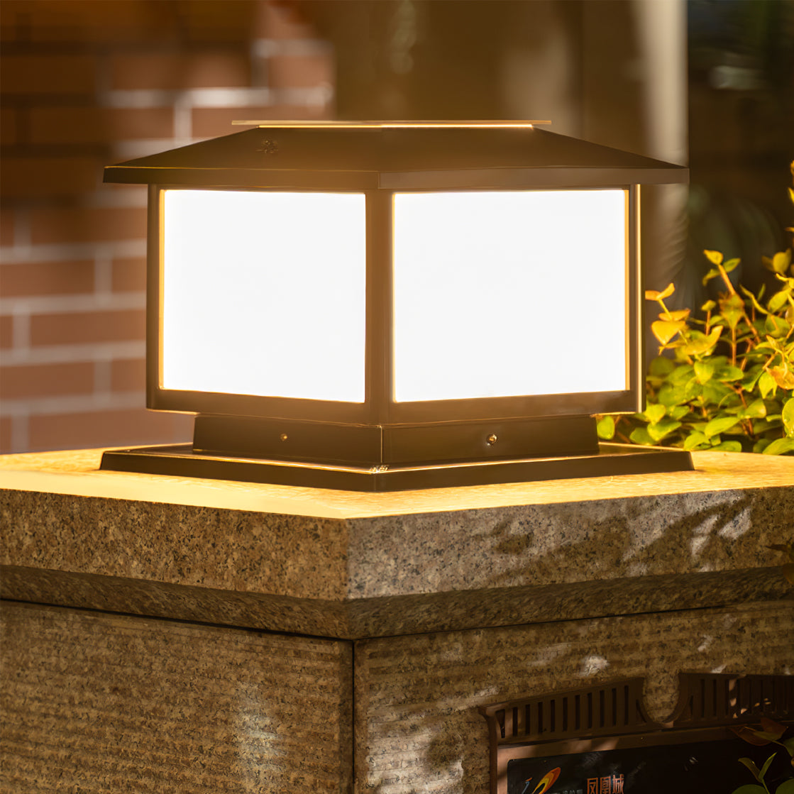 Modern Solar Lantern  Black Metal Garden Light - Product detail 12
