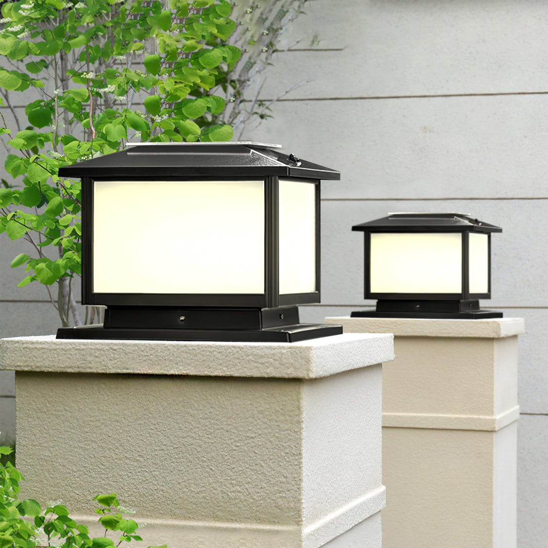 Modern Solar Lantern  Black Metal Garden Light - Product detail 6
