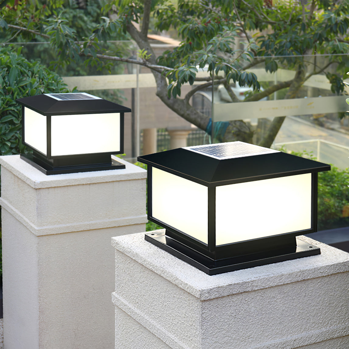 Modern Solar Lantern  Black Metal Garden Light - Product detail 7