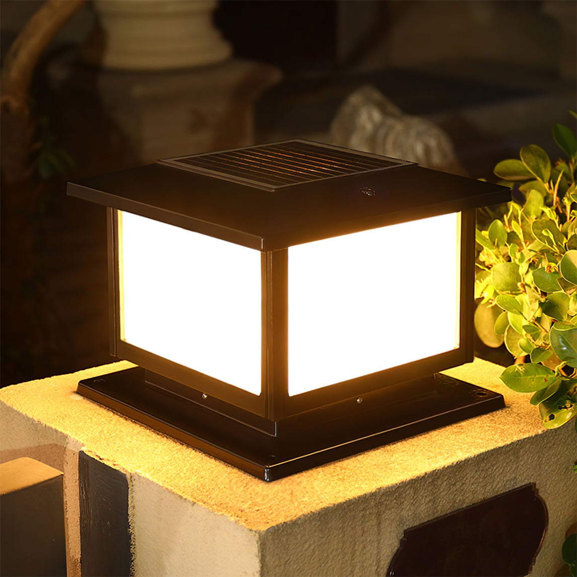 Modern Solar Lantern  Black Metal Garden Light - Product detail 13