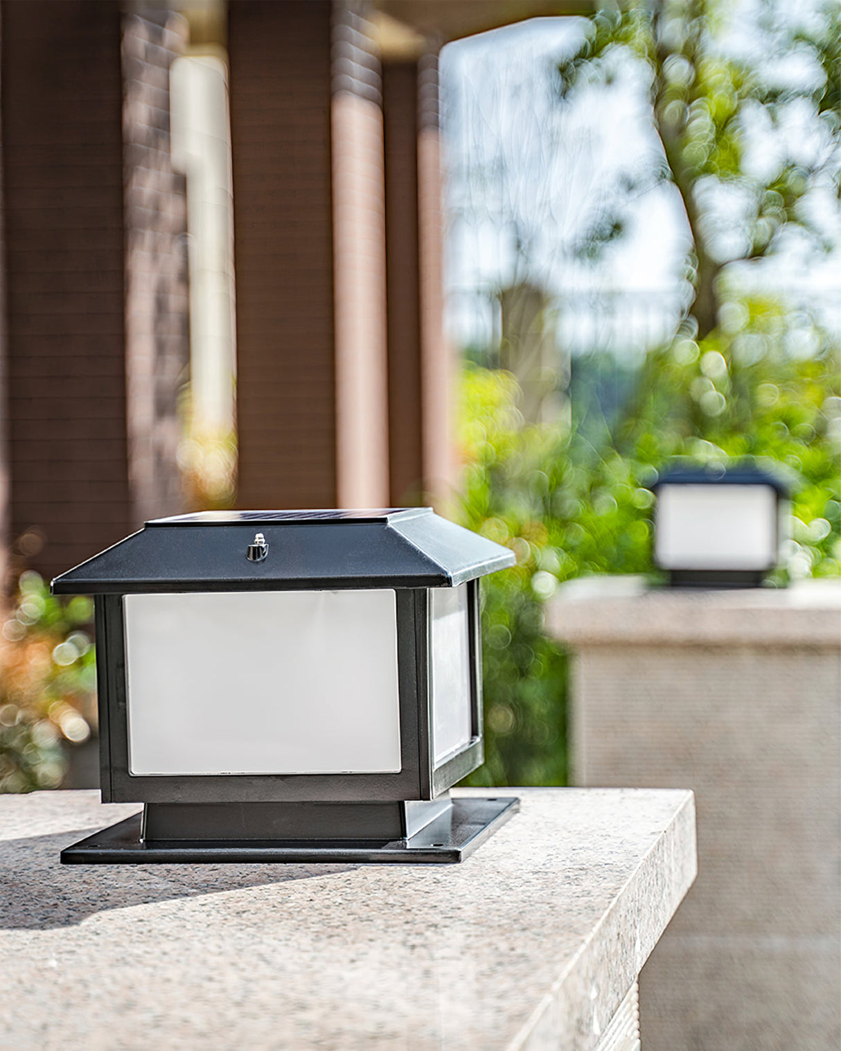 Modern Solar Lantern  Black Metal Garden Light - Product detail 10