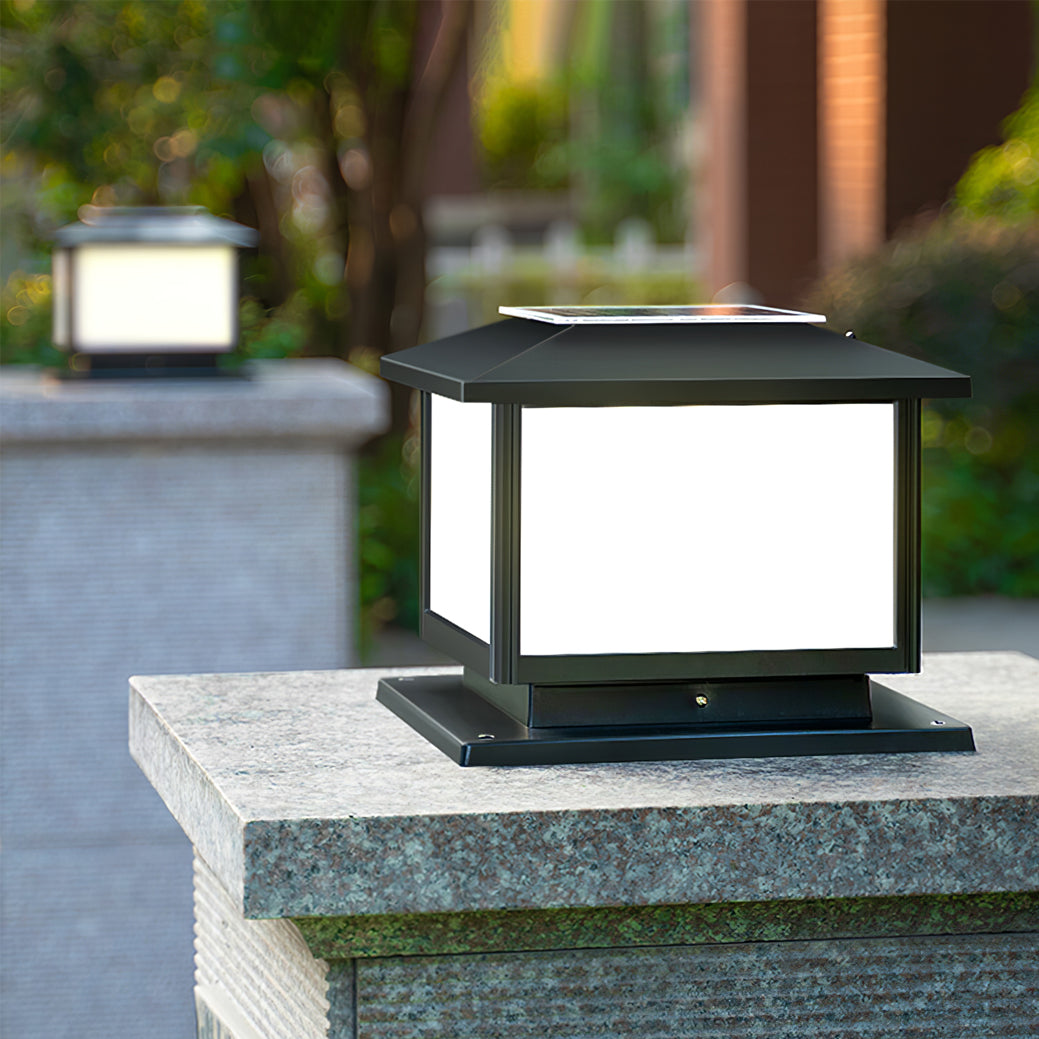 Modern Solar Lantern  Black Metal Garden Light - Product detail 9