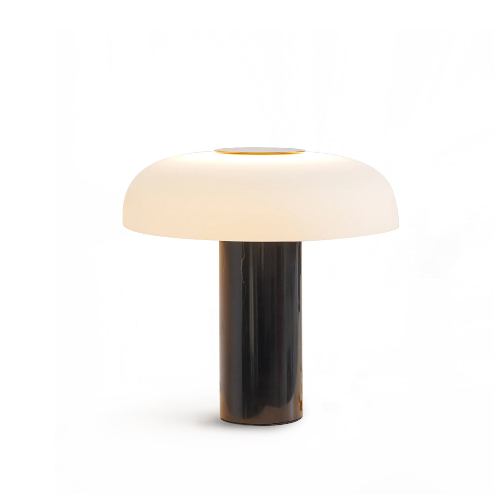 Modern Table Lamp  Black Marble Glass Design - Detailed view
