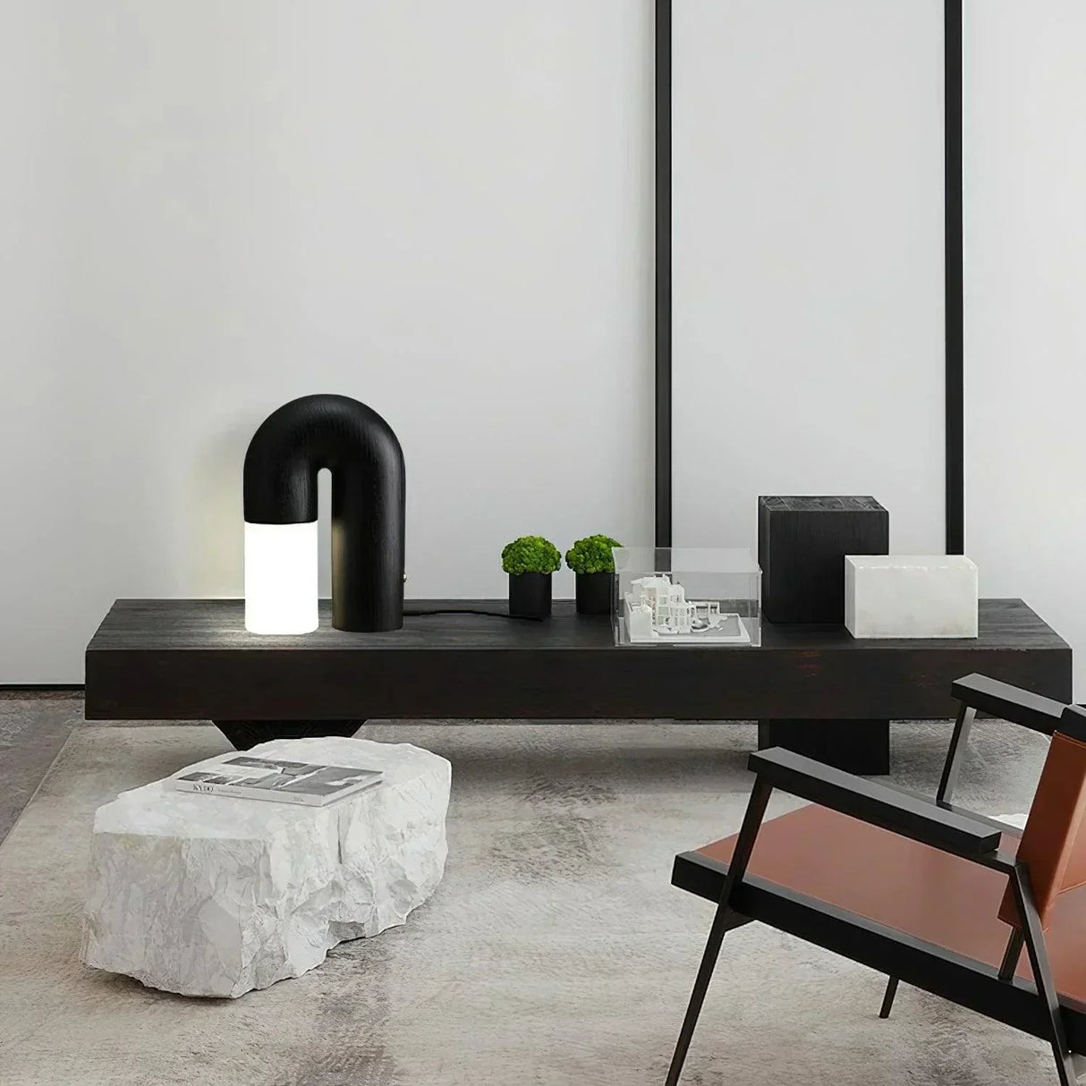 Minimalist Table Lamp  Natural Wood Arch Design - Product detail 8