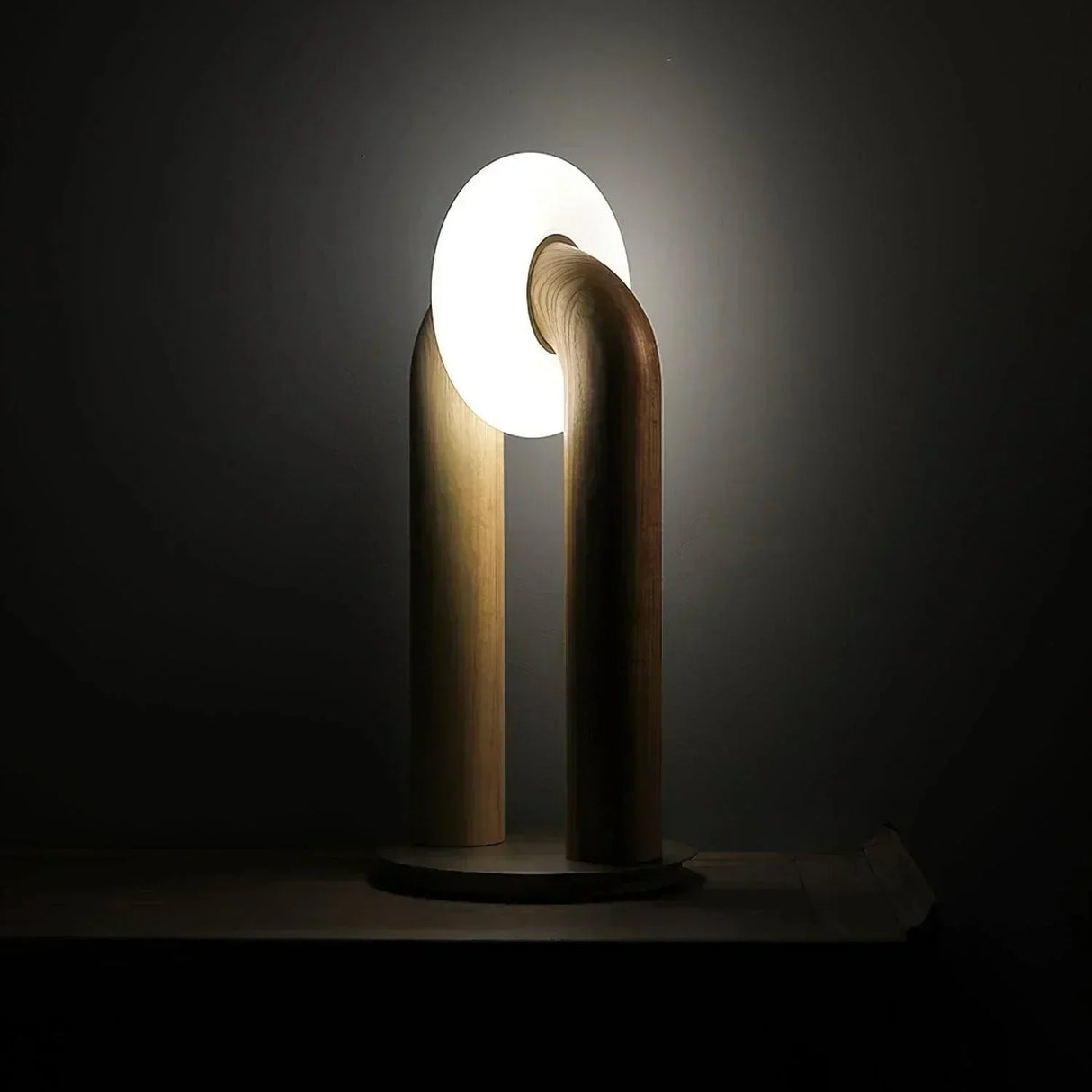 Modern Touch LED Table Lamp  Wood Curved Design - Product detail 6