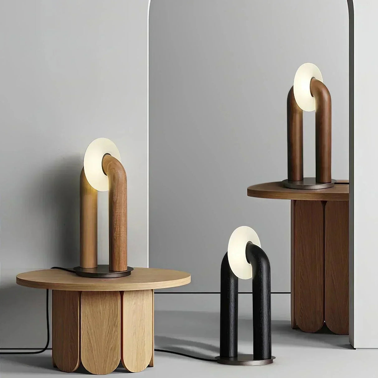 Modern Touch LED Table Lamp  Wood Curved Design - Product detail 5