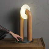 Modern Touch LED Table Lamp  Wood Curved Design - Product showcase