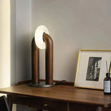 Modern Touch LED Table Lamp  Wood Curved Design - Detailed view