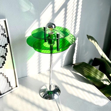 Modern Geometric Table Lamp  Orange Acrylic Disc Design - Product detail 30