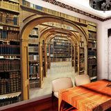 Library Mural Wallpaper | Vintage Wooden Arches Design