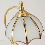 Vintage Table Lamp  Brass Umbrella Glass Shade - Product detail 15