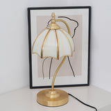Vintage Table Lamp  Brass Umbrella Glass Shade - Product detail 18