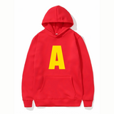 Unisex Letter Hoodie  Bold Yellow A Design - Product showcase