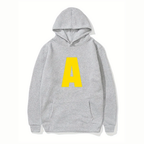 Unisex Letter Print Hoodie  Bright Red Cotton Fleece - Product example