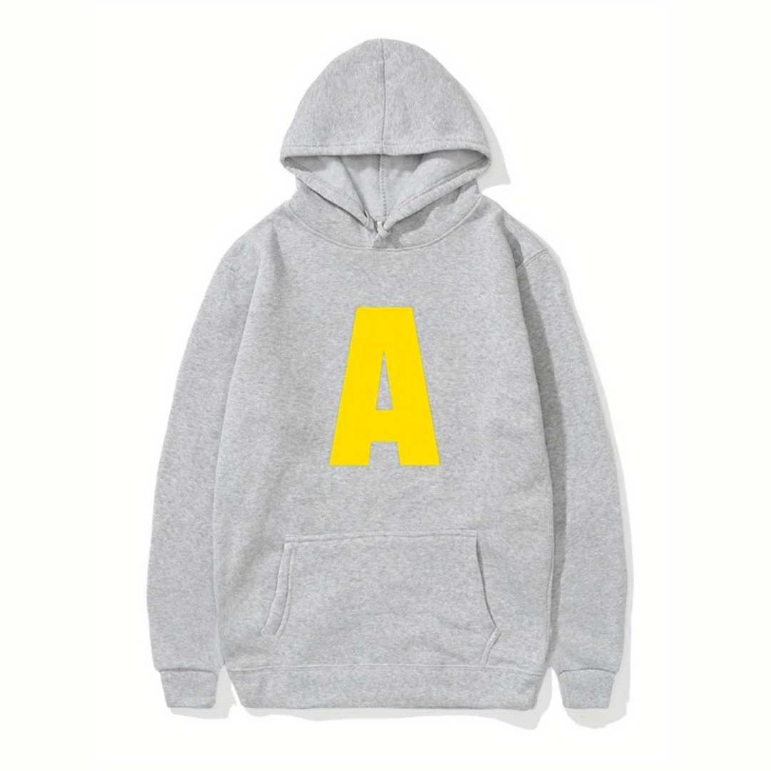 Unisex Letter Hoodie  Bold Yellow A Design - Product example