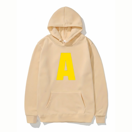 Unisex Letter Print Hoodie  Bright Red Cotton Fleece - Product detail 5