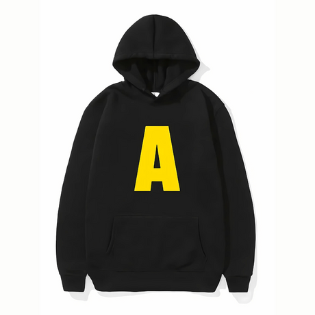 Unisex Letter Print Hoodie  Bright Red Cotton Fleece - Product detail 7