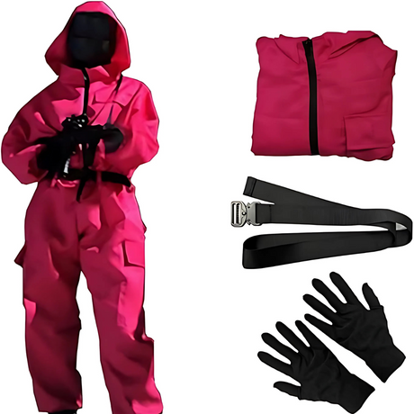 Unisex Halloween Jumpsuit  Hooded TV Series Costume With Accessories - Product showcase