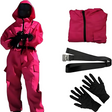 Unisex Halloween Jumpsuit  Hooded Front-Zip Costume with Accessories - Product showcase