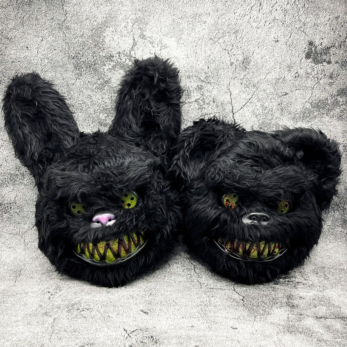 Halloween Furry Mask  Black Monster Character Design - Detailed view