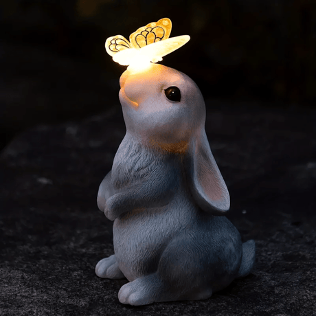 Solar Garden Bunny Light  Butterfly Accent LED Outdoor Decor - Product showcase