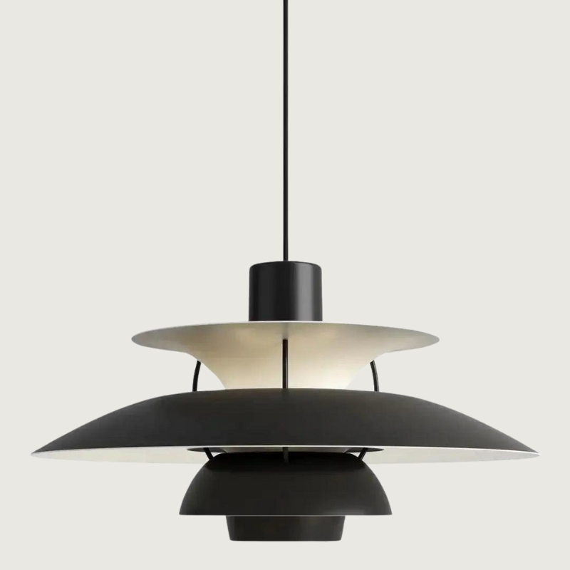 Scandinavian Pendant Light  Layered Metal Disc Design - Product showcase