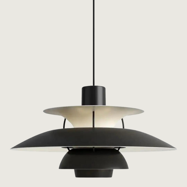 Scandinavian Pendant Light  Layered Metal Disc Design - Product showcase