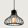 Industrial Pendant Light  Black Metal Cage Design - Product showcase