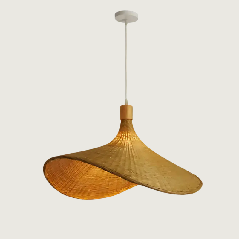 Bamboo Pendant Light  Curved Wave Design - Product showcase