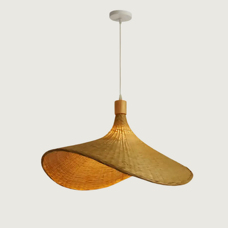 Bamboo Pendant Light  Curved Wave Design - Product showcase