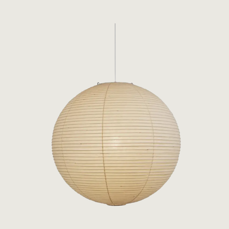 Japanese Paper Pendant Light  Mulberry Round Lantern - Product showcase