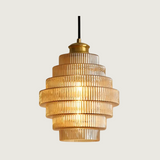 Art Deco Pendant Light  Tiered Glass Crystal Design - Product showcase