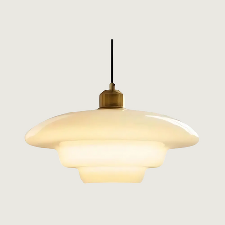 Art Deco Pendant Light  Layered Glass Shade Design - Product showcase