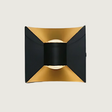 Modern Outdoor Wall Light  Black Gold Dual Beam Design - Product showcase