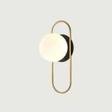 Modern Wall Sconce  Brass Frame Globe Light - Product showcase