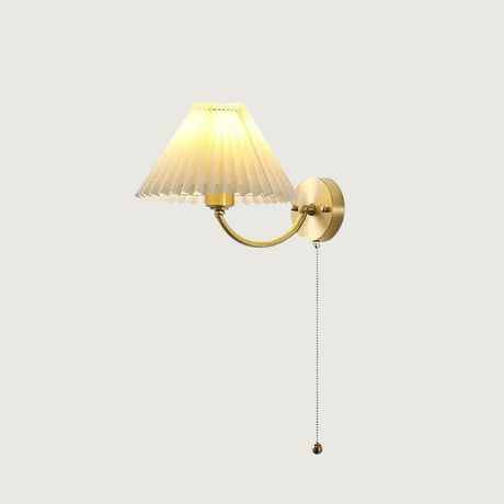 Classic Wall Sconce  Pleated Shade With Pull Chain - Product showcase