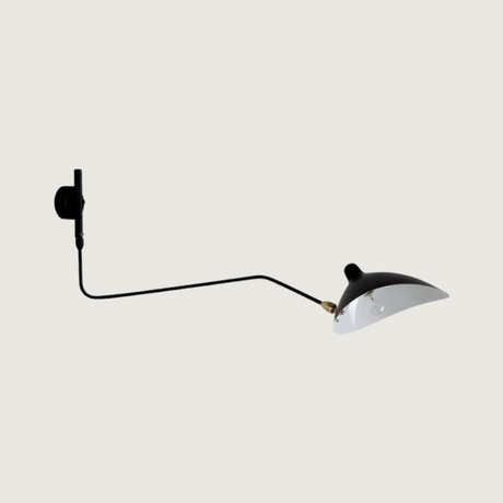 Modern Wall Light  Adjustable Arm Black Metal Sconce - Product showcase