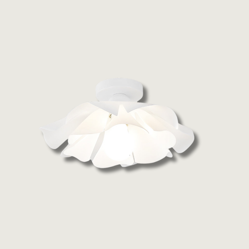 Floral Ceiling Light  White Acrylic Petal Design - Product showcase