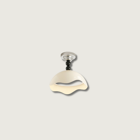 Modern Ceiling Light  Wave Shade Design With Black Accents - Product showcase