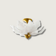 Glass Leaf Ceiling Light  White Petal Design With Brass Accents - Product showcase